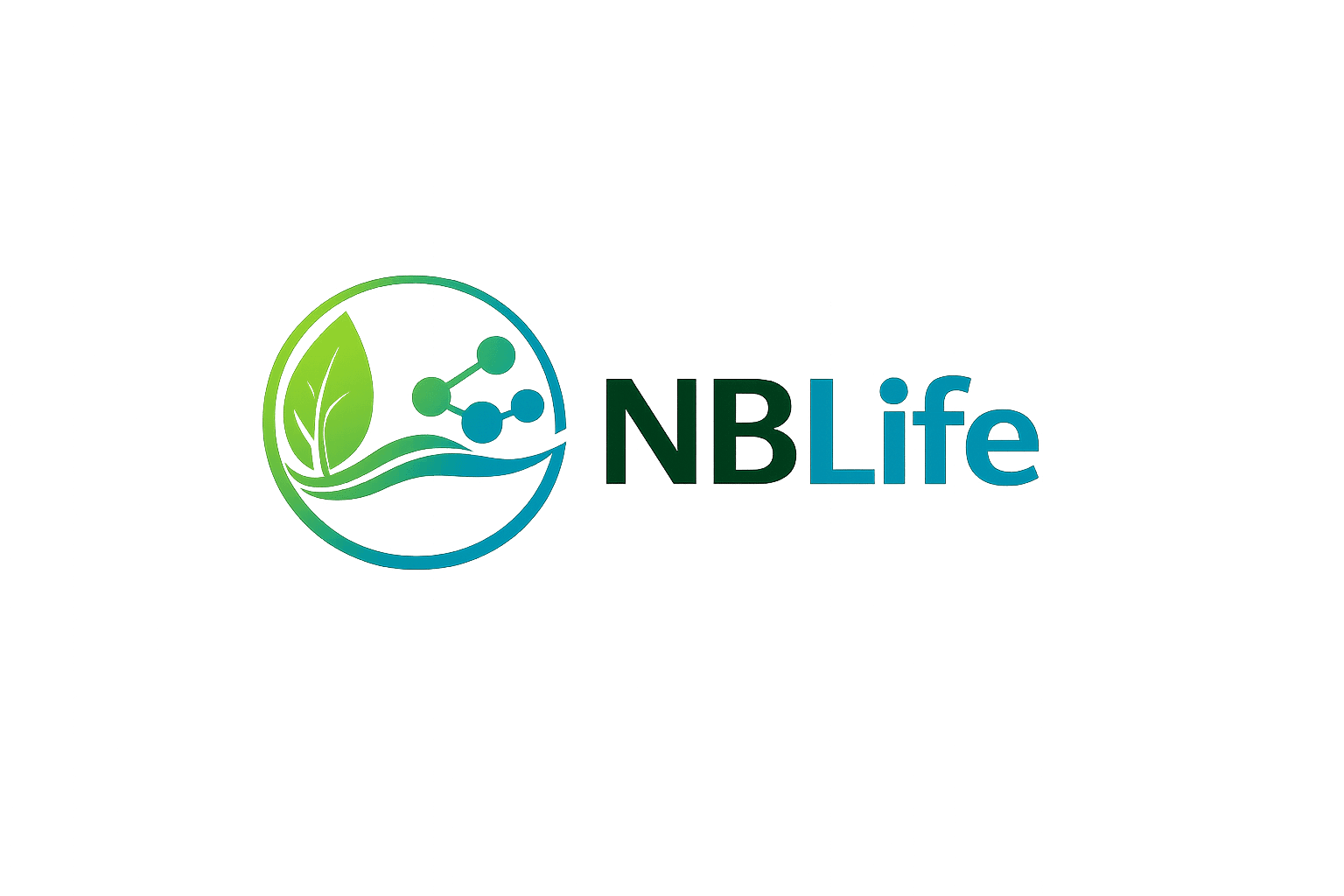 Nature‑Based Life Sciences logo with green leaf and circuit design.